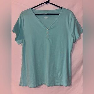 Croft & Barrow Women's Teal Short Sleeve Top